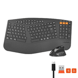 Meetion Director B2 wireless dual-mode ergonomic combo Arabic English – front view black