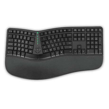 Meetion DirectorW wireless ergonomic keyboard Arabic English – front view black