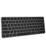 Meetion iKey K210 Bluetooth and 2.4G wireless keyboard Arabic – front view black gray