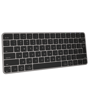 Meetion iKey K210 Bluetooth and 2.4G wireless keyboard Arabic – front view black gray