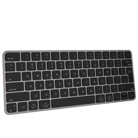 Meetion iKey K210 Bluetooth and 2.4G wireless keyboard Arabic – front view black gray