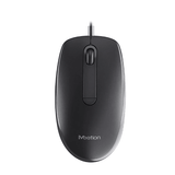 Meetion M100 silent optical wired mouse ergonomic design – front view gray