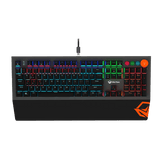 Meetion MK500 rainbow backlight mechanical gaming keyboard OUTEMU blue switch Arabic English – front view