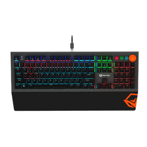 Meetion MK500 rainbow backlight mechanical gaming keyboard OUTEMU blue switch Arabic English – front view