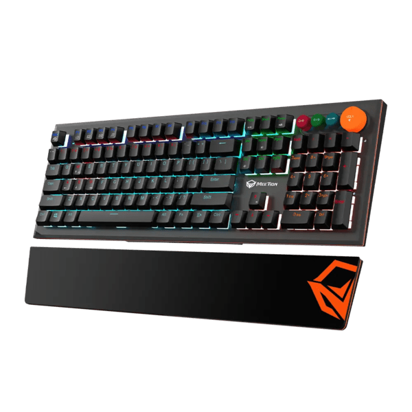 Meetion MK500 Basic Colorful Adjustable Rainbow Backlight Mechanical Gaming Keyboard OUTEMU Blue Switch Ara/En Meetion Egypt