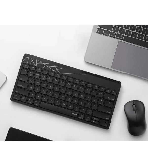 Rapoo 8000M Wireless Keyboard & Mouse Combo Multi - Mode Black - Ara Rapoo Egypt