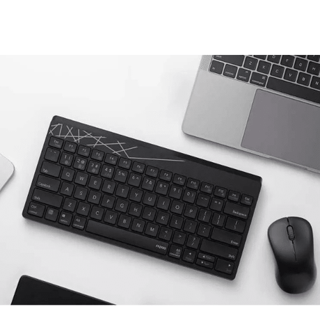 Rapoo 8000M Wireless Keyboard & Mouse Combo Multi - Mode Black - Ara Rapoo Egypt