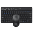 Rapoo 8000M wireless keyboard and mouse combo multi-mode Arabic – front view black