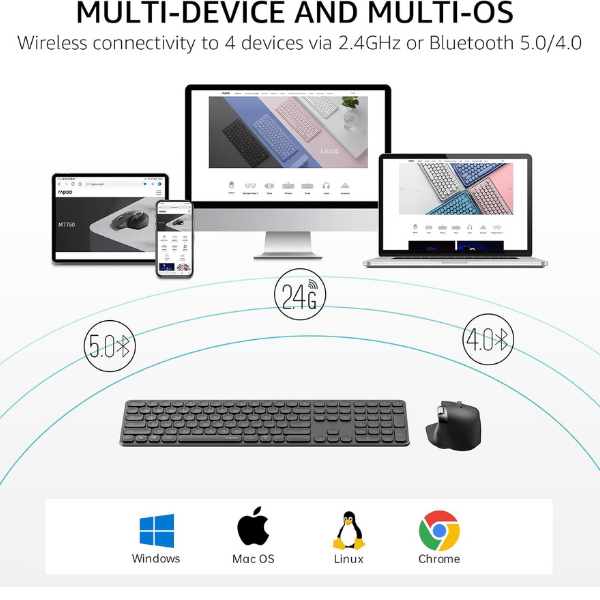 Rapoo 9560M wireless combo – desk lifestyle