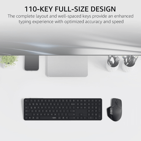 Rapoo 9560M Wireless Keyboard and Mouse Combo Ara - Dark Grey Rapoo Egypt