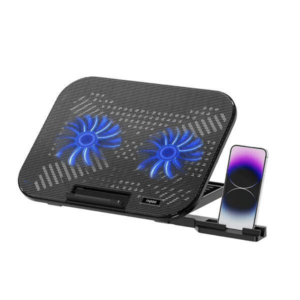 Rapoo CF200 laptop cooling pad – front view black