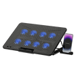 Rapoo CF300 8-fan laptop cooling pad with adjustable height – front view black