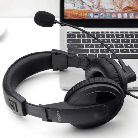 Rapoo H150S USB Stereo Headset Clear Sound Comfort Black Rapoo Egypt