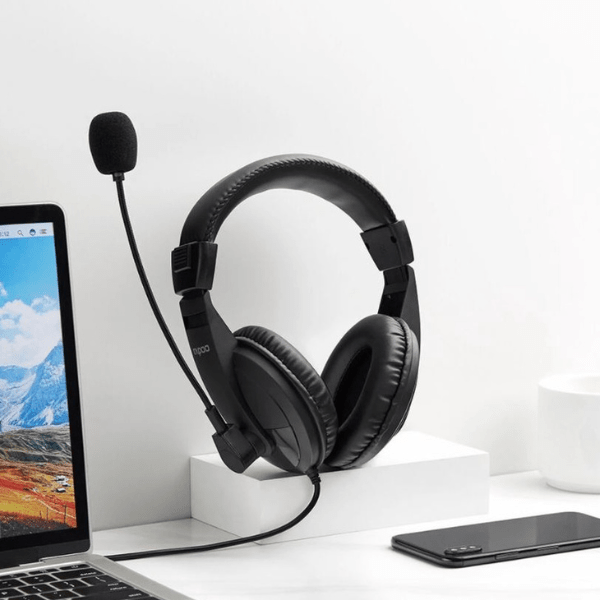 Rapoo H150S USB Stereo Headset Clear Sound Comfort Black Rapoo Egypt