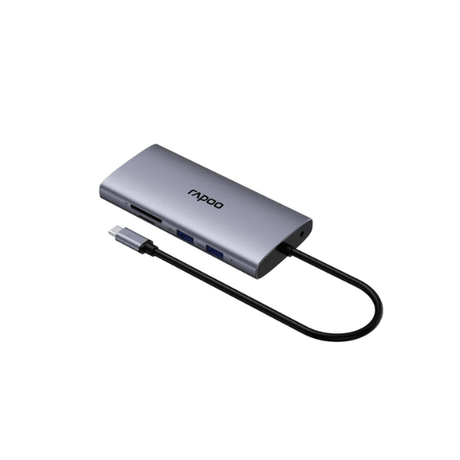 Rapoo XD101 10 - in - 1 USB - C Hub, 4K HDMI, 100W Power Delivery, Grey Rapoo Egypt