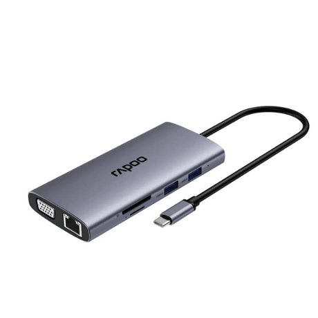 Rapoo XD101 10 - in - 1 USB - C Hub, 4K HDMI, 100W Power Delivery, Grey Rapoo Egypt