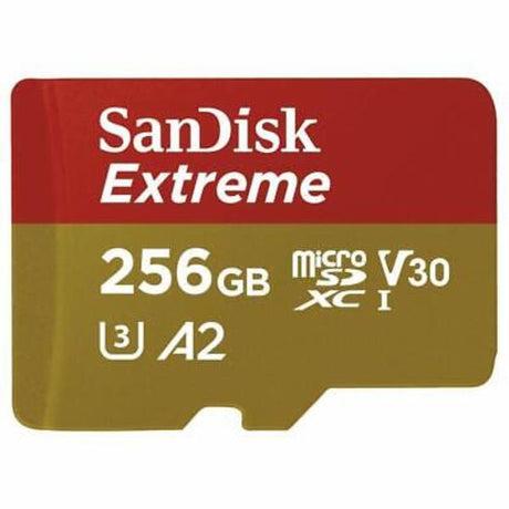 SanDisk 256GB Extreme microSDXC 190MB/s with adapter – front view