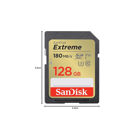 SanDisk Extreme SD Card 128GB – Read 180MB/s, Write 90MB/s – SDSDXVA - 128G - GNCIN SanDisk Egypt