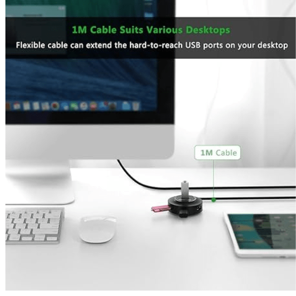 Ugreen CR106 USB 2.0 Hub – 4 Ports, 1m Cable, Plug & Play, Black Ugreen Egypt