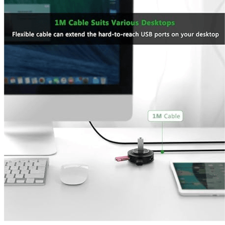 Ugreen CR106 USB 2.0 Hub – 4 Ports, 1m Cable, Plug & Play, Black Ugreen Egypt