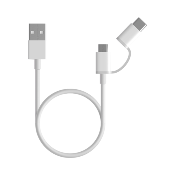 Xiaomi Mi 2-in-1 USB Cable (Micro USB to Type C) 100cm - White