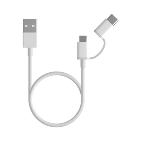 Xiaomi Mi 2-in-1 USB Cable (Micro USB to Type C) 100cm - White - DokanTech #