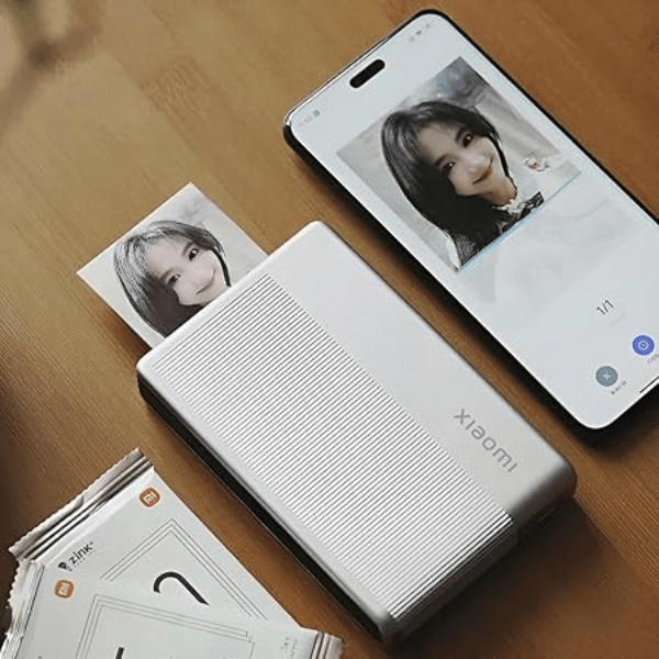 Xiaomi Portable Photo Printer 1S – Bluetooth 5.2 Portable Photo Device, Silver Gray Xiaomi Egypt