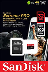 SanDisk Extreme PRO microSDHC 32GB PRO Deluxe 100MB/s A1 C10 V30 UHS-I U3