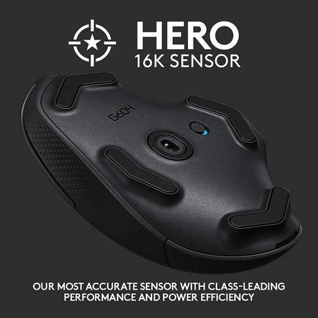 Logitech G604 wireless gaming mouse – angle view