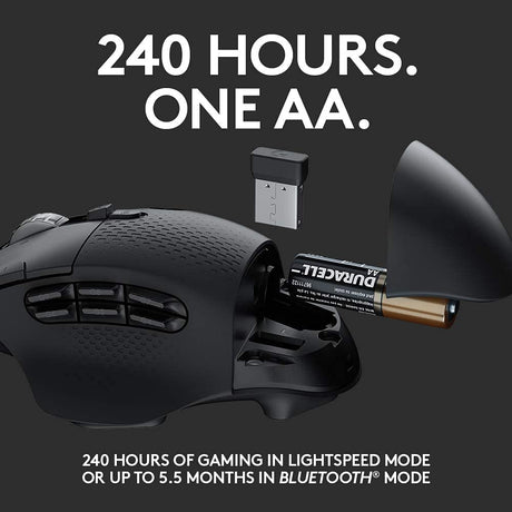 Logitech G604 wireless gaming mouse – side buttons detail