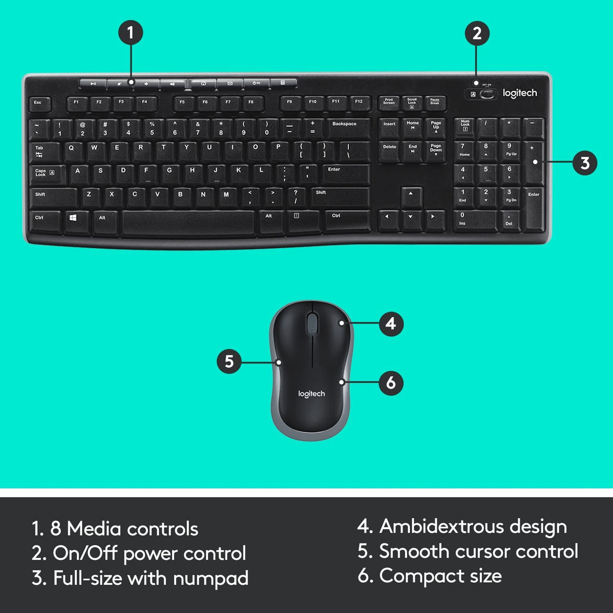 Logitech MK270 Wireless Keyboard and Mouse ARA