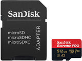 SanDisk Extreme Pro microSD UHS I Card 512GB, 200MB/s Read, 140MB/s Write
