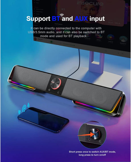 Redragon GS570 Darknets RGB Wireless Gaming Sound Bar - DokanTech #