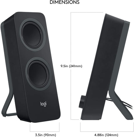 Logitech Z207 stereo speakers – rear connectivity