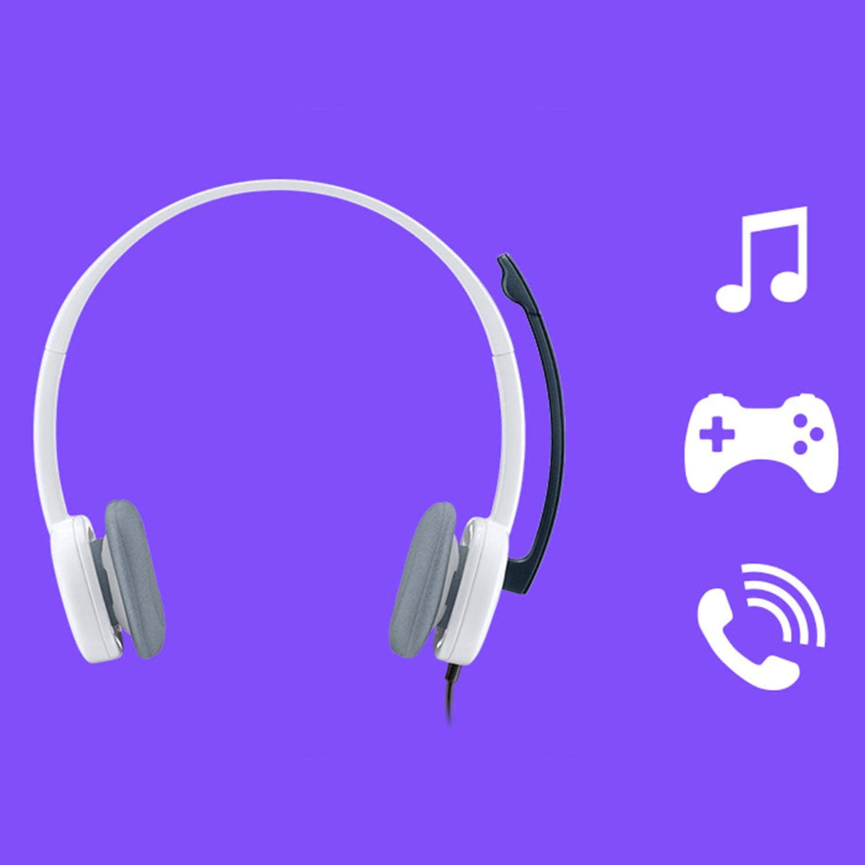 Logitech Stereo Headset H150 - Cloud White - 2-Jack - DokanTech #