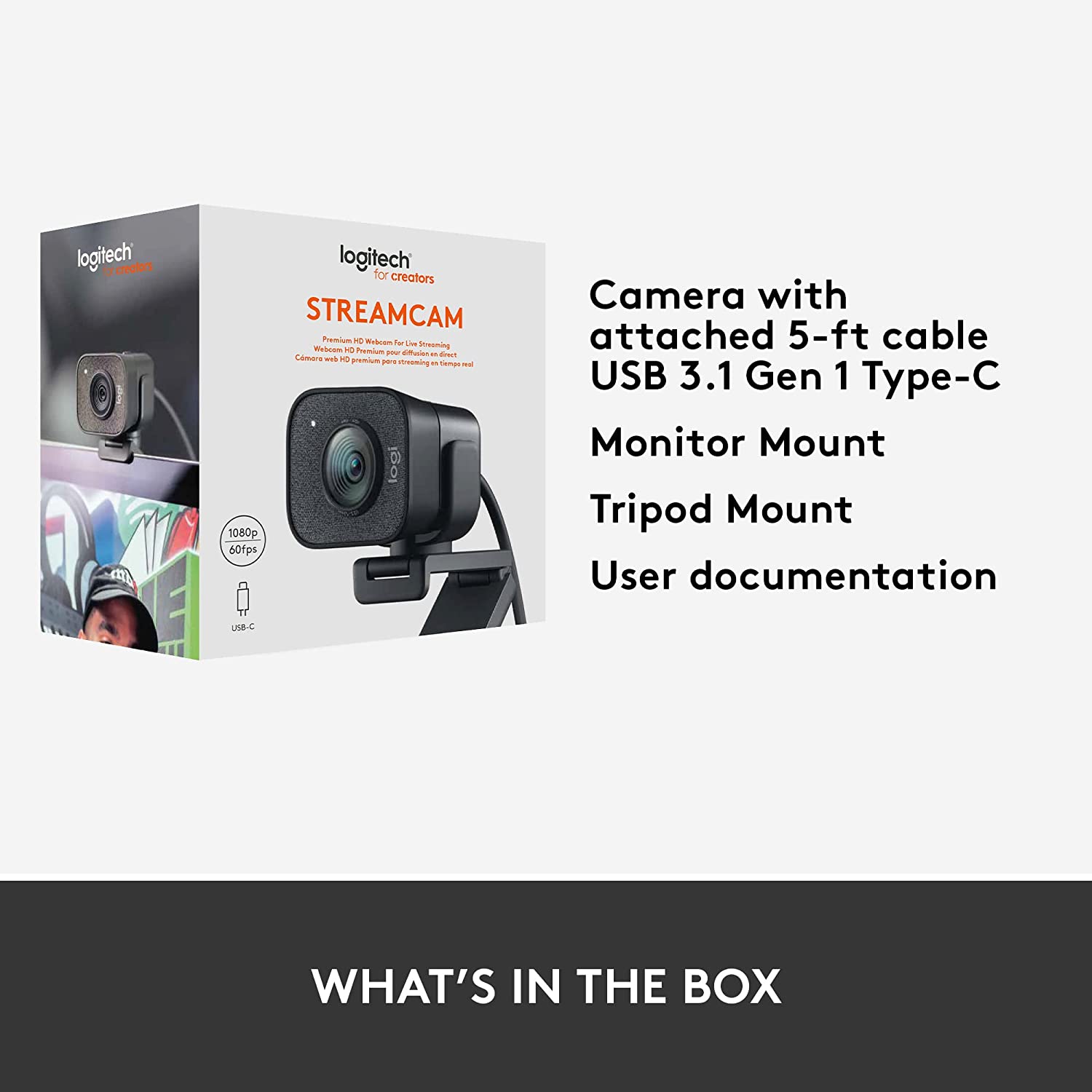 Logitech Webカメラ StreamCam FullHD typeC Amazon.com: Logitech 2022 StreamCam 1080P HD 60fps Streaming