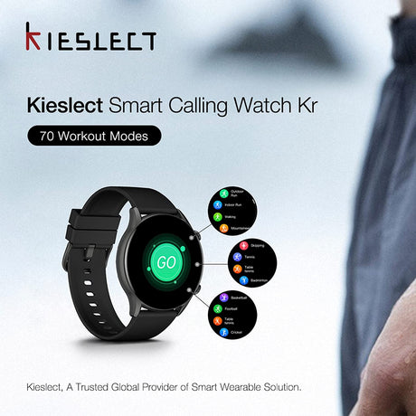 Kieslect Calling Smart Watch KR - Stable Bluetooth Phone Call - Black - DokanTech #