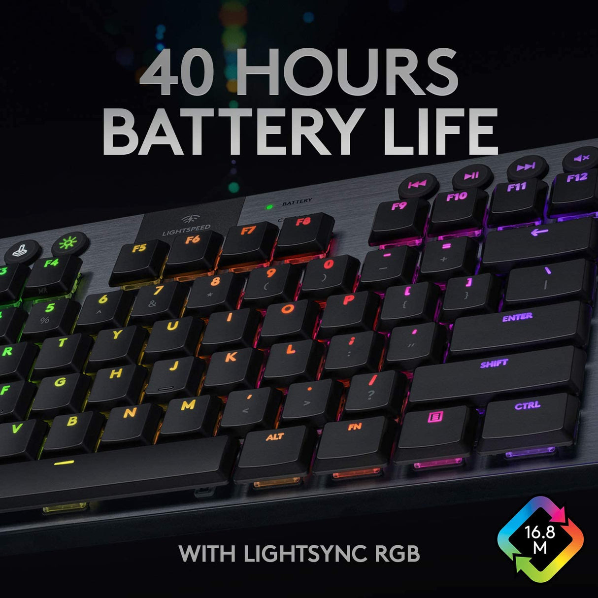 لوحة مفاتيح الألعاب الميكانيكية Logitech G915 من لوجيتك, GL Tactile Lightspeed Wireless RGB