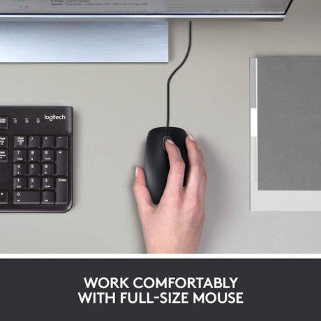 Logitech B100 wired mouse – 800 DPI optical sensor