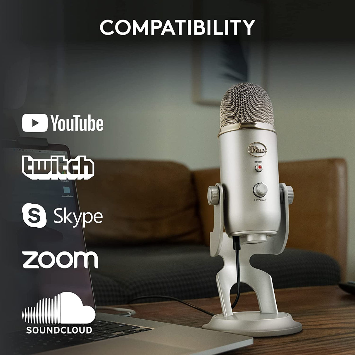 Logitech Yeti Usb Mic with Blue Voice - Silver - DokanTech #