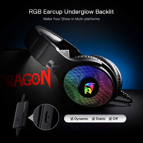 سماعة الألعاب Redragon H350 PANDORA RGB - صوت محيطي 7.1 