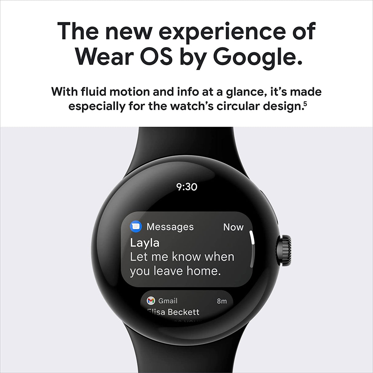 ساعة Google Pixel Watch LTE - هيكل فضي مصقول / سوار طباشيري نشط 