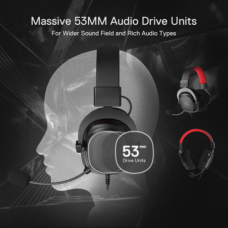 Redragon H510 Zeus-X RGB Wired Gaming Headset - 7.1 Surround Sound - 53MM Audio Drivers in Memory Foam Ear Pads w/Durable Fabric Cover- Multi Platforms Headphone - DokanTech #