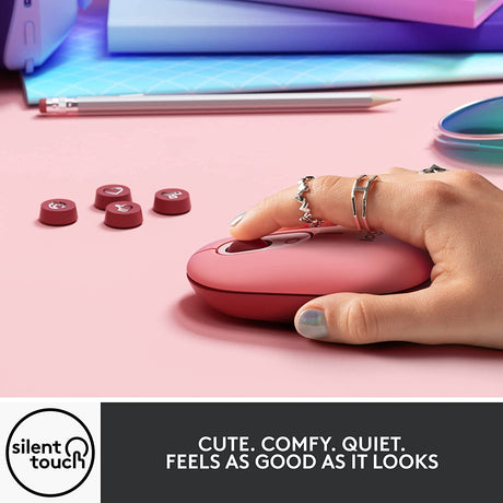 Logitech POP Mouse, Wireless Mouse with Customisable Emojis, SilentTouch Technology, Precision/Speed Scroll, Compact Design, Bluetooth, Multi-Device, OS Compatible - DokanTech #