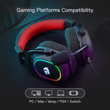 Redragon H510 Zeus-X RGB Wired Gaming Headset - 7.1 Surround Sound - 53MM Audio Drivers in Memory Foam Ear Pads w/Durable Fabric Cover- Multi Platforms Headphone - DokanTech #
