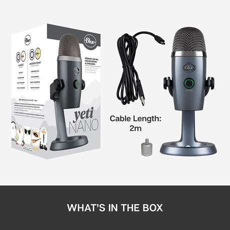 Logitech Yeti Nano microphone – streaming desk setup