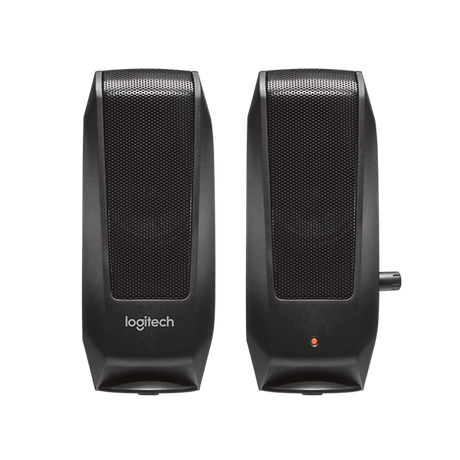 Logitech S120 stereo speakers – front view black