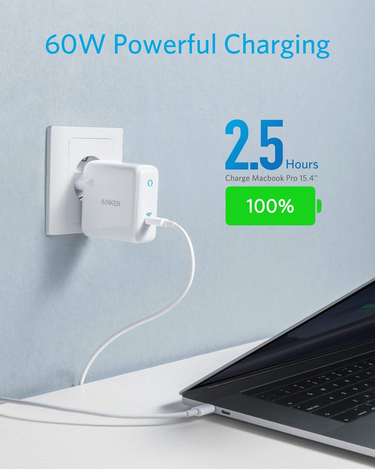 Anker PowerPort Atom III 60W PowerIQ 3.0 Power Delivery Wall Charger 60W