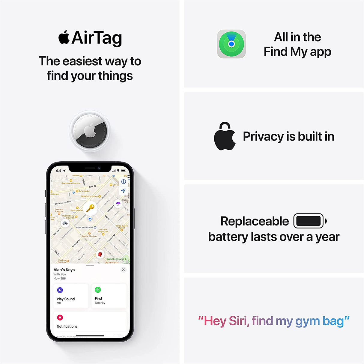 Apple AirTag - عبوة من 4 قطع 