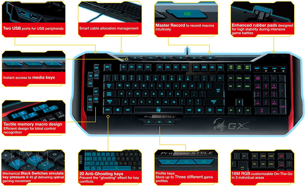 Genius Keyboard Gaming Manticore RGB arabic/english
